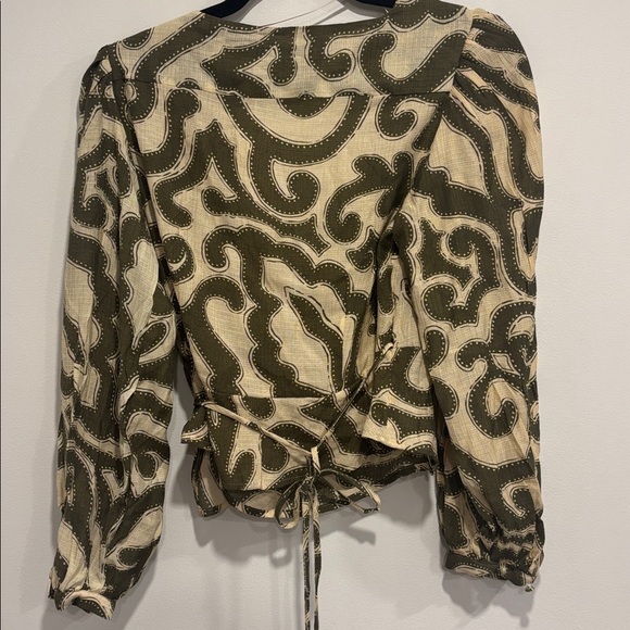 Mango Olive Patterned Blouse - Picture 7 of 7